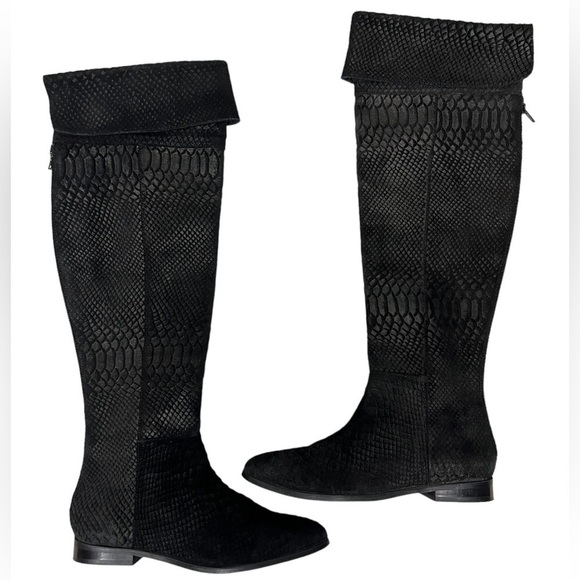 Seychelles Victory Croc Embossed Suede Leather Boots Size 6 - Picture 1 of 15